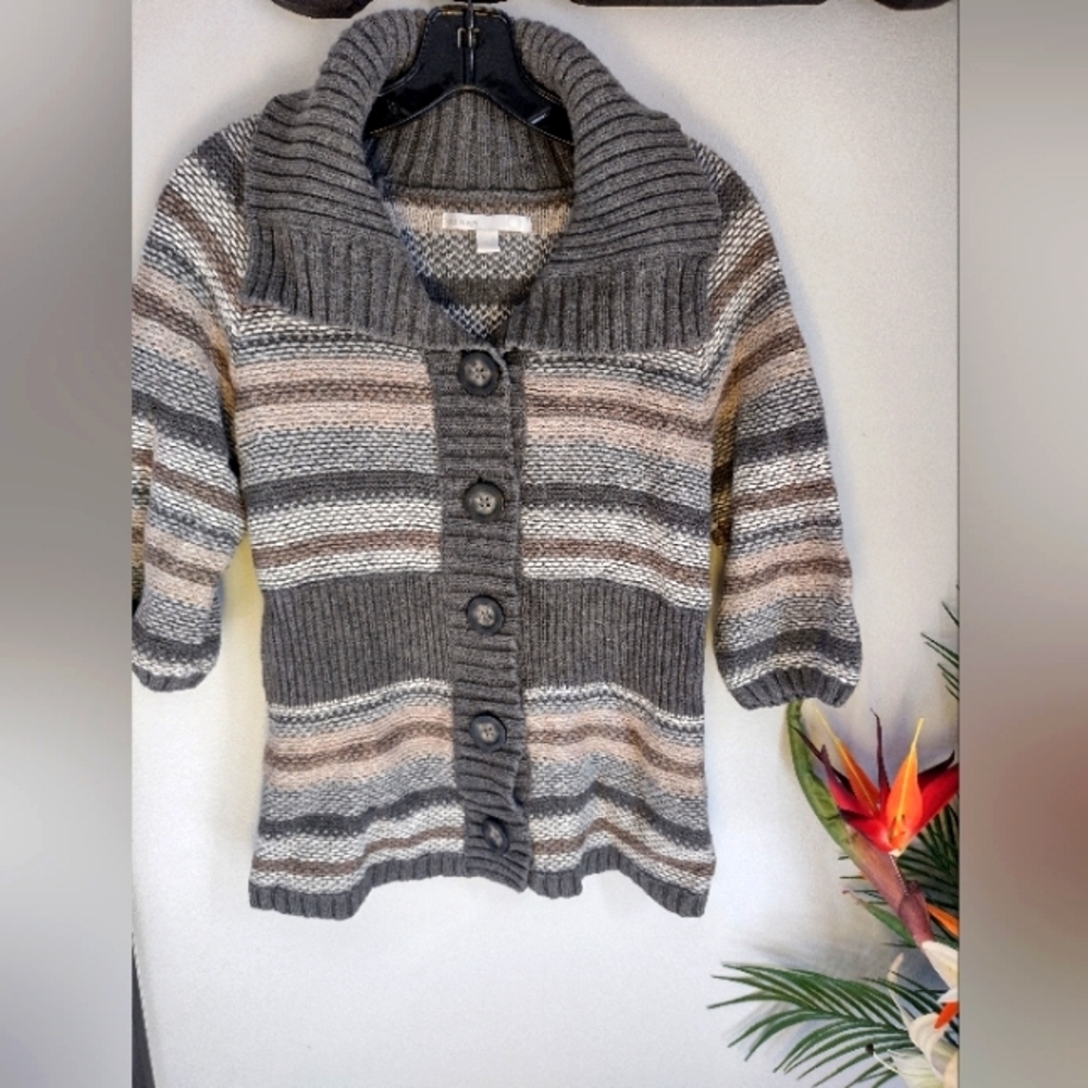 Old Navy Vibtage Lambswool Blend Button Front Cardigan Sweater Size Small